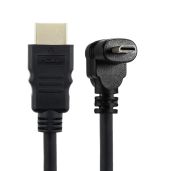 Chenyang Up Angled 90 Degree Micro HDMI to HDMI Male HDTV Cable 4K 60hz Compatible for Cell Phone & Tablet & Camera