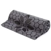 Clever Yoga Towel Mat: Non-Slip, Sweat-Absorbent Suede for Hot Yoga & Pilates - Honeycomb Design in Gray