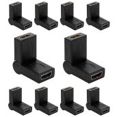 Cmple 10 Pack HDMI Female to Female Extender - Swivel Adapter & Port Saver for Easy Connections