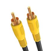 Cmple 75 ft RCA Subwoofer Cable - Digital Coaxial Audio Cord for Home Theater & Rear View Camera