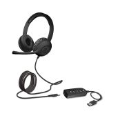 Cyber Acoustics AC-5812 Stereo Headset: USB & 3.5mm, Adjustable Mic for PC/Mac - Perfect for Classroom & Home Use