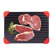 "Rapid Defrosting Tray for Frozen Meat | 14" x 8" Magic Thaw Board | Quick & Natural Defroster with Rubber Corners | Lock Nutrition"