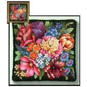 Dimensions Needlepoint Kit - Floral Splendor 14'' x 14'' in Red | Perfect for Home Decor