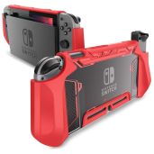 Shop Mumba Blade Series Dockable Case for Nintendo Switch - TPU Grip Cover in Red for Console & Joy-Con Protection