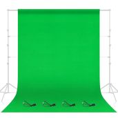 EMART 8x10 Ft Green Screen Backdrop for YouTube & Zoom - Photography Chromakey Fabric Kit with Clips