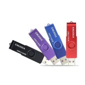 ENUODA 64GB USB Flash Drive 4 Pack - High Speed USB 3.0 Thumb Drives for Storage & Backup (Black, Purple, Blue, Red)