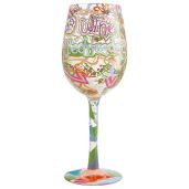 Enesco Lolita Wednesday Artisan Hand-Painted Wine Glass - Unique Multicolor Design, Perfect Gift!