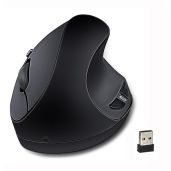 Ergonomic Wireless Vertical Mouse for Small Hands - 2.4GHz Optical, Adjustable DPI, Sleek Black Design