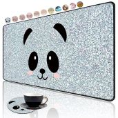 Large Panda Face Gaming Mouse Pad with Non-Slip Base & Cup Coaster - Perfect for Office & Study