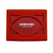 Alltravel Red Bump Sleeve for Samsung T5 SSD - Shockproof Protection for 250GB, 500GB, 1TB, 2TB USB 3.0 Drives