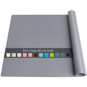 Extra Large Food-Grade Silicone Table Mat: Waterproof, Heat-Resistant Craft & Dining Protector in Dark Gray