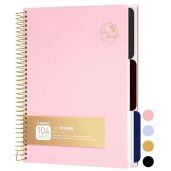 FLYING EAGLE 3-Subject College Ruled Notebook - 8.5x11, 100 GSM Thick Paper, Pink Hardcover for School & Work