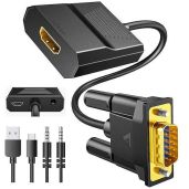 FOINNEX VGA to HDMI Adapter with Audio - 1080P Converter for PC, Laptop, Projector to TV/Monitor - 1.5FT Cable