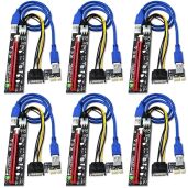 FebSmart GPU Risers for Ethereum Mining: PCIE X16 Extension Cables (6PCS) - Optimize Your ETH Mining Rig