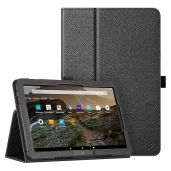 Fintie Folio Case for Amazon Fire HD 10 & 10 Plus (2023/2021) - Slim Fit, Auto Sleep/Wake, Black Cover