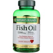 Nature's Bounty Fish Oil 1200mg - Omega 3 Dietary Supplement for Heart Health (Pack of 2, 120 Rapid Release Softgels)