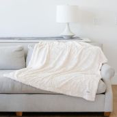 "GRACED SOFT LUXURIES Ivory Faux Fur Throw Blanket - Cozy, Elegant & Perfect for Home, Travel & Living Room (50" x 60")"