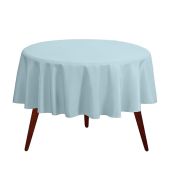Gee Di Moda 120-Inch Baby Blue Round Tablecloth - Heavy Duty, Washable for Weddings, Parties & Buffets
