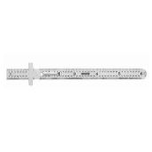 General Tools 300/1 6-Inch Flex Precision Stainless Steel Ruler - Chrome Finish for Accurate Measurements