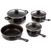 Gibson Home Chef Du Jour 7-Piece Black Cookware Set - Durable & Stylish Kitchen Essential