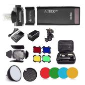 Godox AD200 Pro Flash Strobe: 200Ws, 1/8000 HSS, 500 Flashes, 2900mAh Battery & Versatile Heads