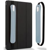 Goospery Pencil Holder for Apple Pencil & iPad - PU Leather Sleeve Case with Elastic Band - Fits iPad 8th, 7th, Mini 5th - Blue