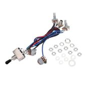Premium Guitar Wiring Harness Kit: 3-Way Switch, 2 Volume, 2 Tone, 500K Pots for Les Paul LP - Easy Installation!
