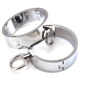 HIPLAYGIRL ChaodiaNYG Hardcore Metal Cuffs - Lockable Punk Wristband with O Ring (6cm) for Ultimate Style