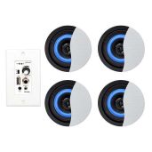 Upgrade Your Home Theater: Herdio 4-Inch Bluetooth Ceiling Speakers with 4-Channel Amplifier - Perfect for Living Room & Office