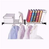 Adjustable Hershii Expandable Closet Tension Shelf Rod - Metal Storage Rack for Wardrobe, Kitchen & Bathroom, 19.69-31.5 inches