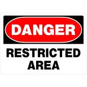 Buy Hillman 842058 Danger Restricted Area Sign - 10x14, 6 Pack, Durable White Safety Signs