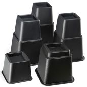 Adjustable Bed Risers - 3, 5, 8 Inch Heavy Duty Stackable Furniture Lifts for Storage & Dorms - Supports 1,300 lbs - 4 Pack