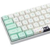Hyekit 130 Keys Cat PBT Keycaps - Cute Dye-Sublimation XDA Profile for Cherry & Gateron MX Mechanical Keyboards