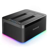 Inateck RGB SATA to USB 3.0 Docking Station: Offline Clone for 2.5/3.5 Inch HDDs & SSDs, UASP Supported - Black SA02003