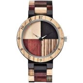 Stylish Inverted Geometric Wood Watch for Men | Hand-Made Quartz Timepiece