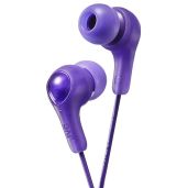 JVC Gumy HAFX7V Purple Earbuds: Powerful Sound & Comfortable Fit with S/M/L Silicone Tips
