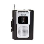 Jensen CR-100 Retro Portable AM/FM Radio & Cassette Player - Compact, Lightweight Design with Built-in Speaker