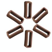 KHZBS 24mm Navy Rubber Silicone Watch Band Strap Loops & Tool - 6 Pack Retainer Holders