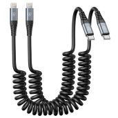 KIYODA 3FT Coiled USB Type C to Lightning Cable 2-Pack - Fast Charging for iPhone 14/13/12/11 Pro Max & iPad