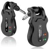 LEKATO Wireless Guitar System: 5.8GHz Rechargeable Transmitter & Receiver for Electric Guitar & Bass - 4 Channels, Long Range