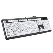 Large Print USB Wired Keyboard for Visually Impaired - 104 Keys for Seniors in Low Light