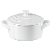 Le Creuset White Mini Round Cocotte 8 oz - Perfect Stoneware for Baking & Serving