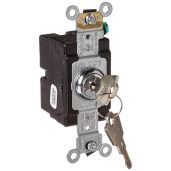 Leviton 1221-2KL Key Locking 20 Amp AC Quiet Switch - Heavy Duty, Self Grounding, Chrome Finish