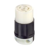 Leviton 2813 30 Amp Locking Connector - NEMA L21-30R, 120/208V, Industrial Grade, 4P, 5W, Black-White