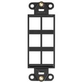 Leviton 41646-E QuickPort Decora Insert, 6-Port, Black