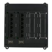 Leviton 476TM-612 Twist and Mount Patch Panel: 12 CAT 6 Ports in Black for Efficient Networking