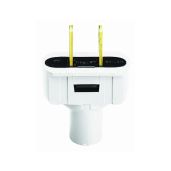 Leviton 48643-W Non-Polarized Short Flat Plug - 125V, 15A, 2P, 2W, White | Reliable Electrical Connection