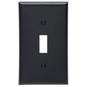 Leviton 80701-E Black 1-Gang Toggle Switch Wallplate - Durable Thermoplastic Nylon, Standard Size