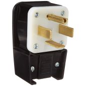 Leviton 9462-P 60 Amp Industrial Grade Plug - 125/250 Volt Grounding Straight Blade, Black