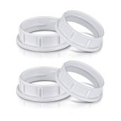 "4-Pack Aluminum Light Socket Shade Rings for E26 Sockets - White Retaining Rings for 1.5" Glass Lamp Shades"